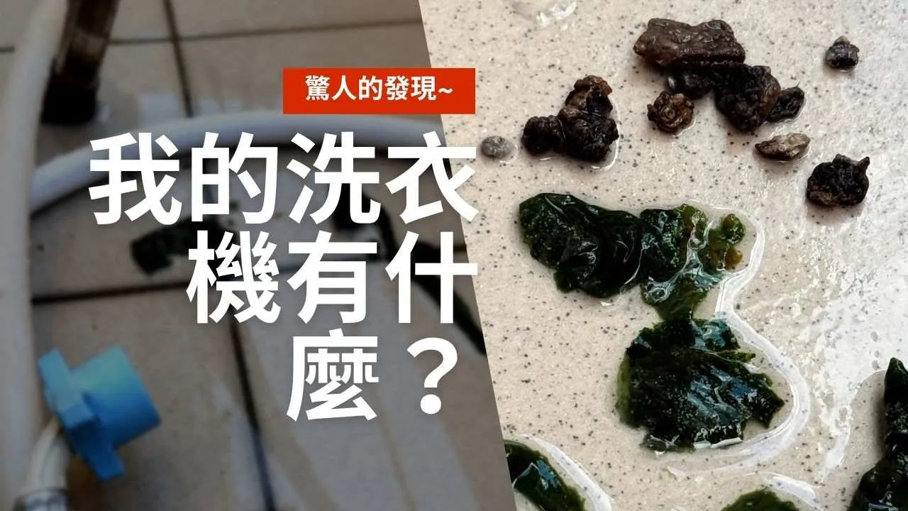 MATAKOREA NUBÉ150 奈米氣泡洗衣機管實測：老舊洗衣機沖出陳年綠色海苔青苔與石化黑垢結石